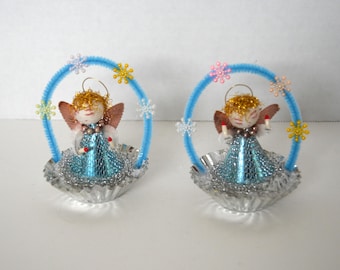 Vintage Christmas angels' assemblage
