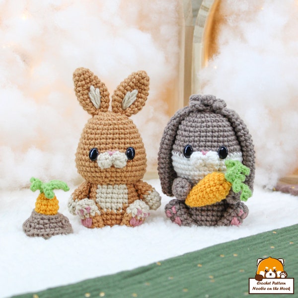 ChubBie / Pixie and Blaze the bunny - crochet patterns by NoobieontheHook (Amigurumi tutorial PDF file)