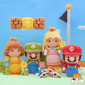 GamiBie Couple / Doll Video Game Plumber Bros crochet patterns by NoobieontheHook (Amigurumi tutorial PDF file)