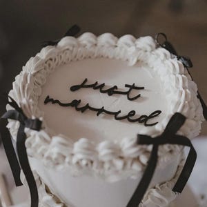 Flat Lay Acrylic Cake Topper | Cake Charm | Just Married Cake Topper\Charm | Personalised Wedding Topper