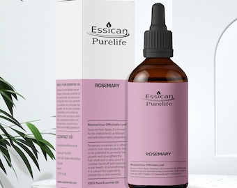 Premium Rosemary Essential Oil 10ml, 30ml or 100ml - Glass bottle, with Pipette or Dripper Cap