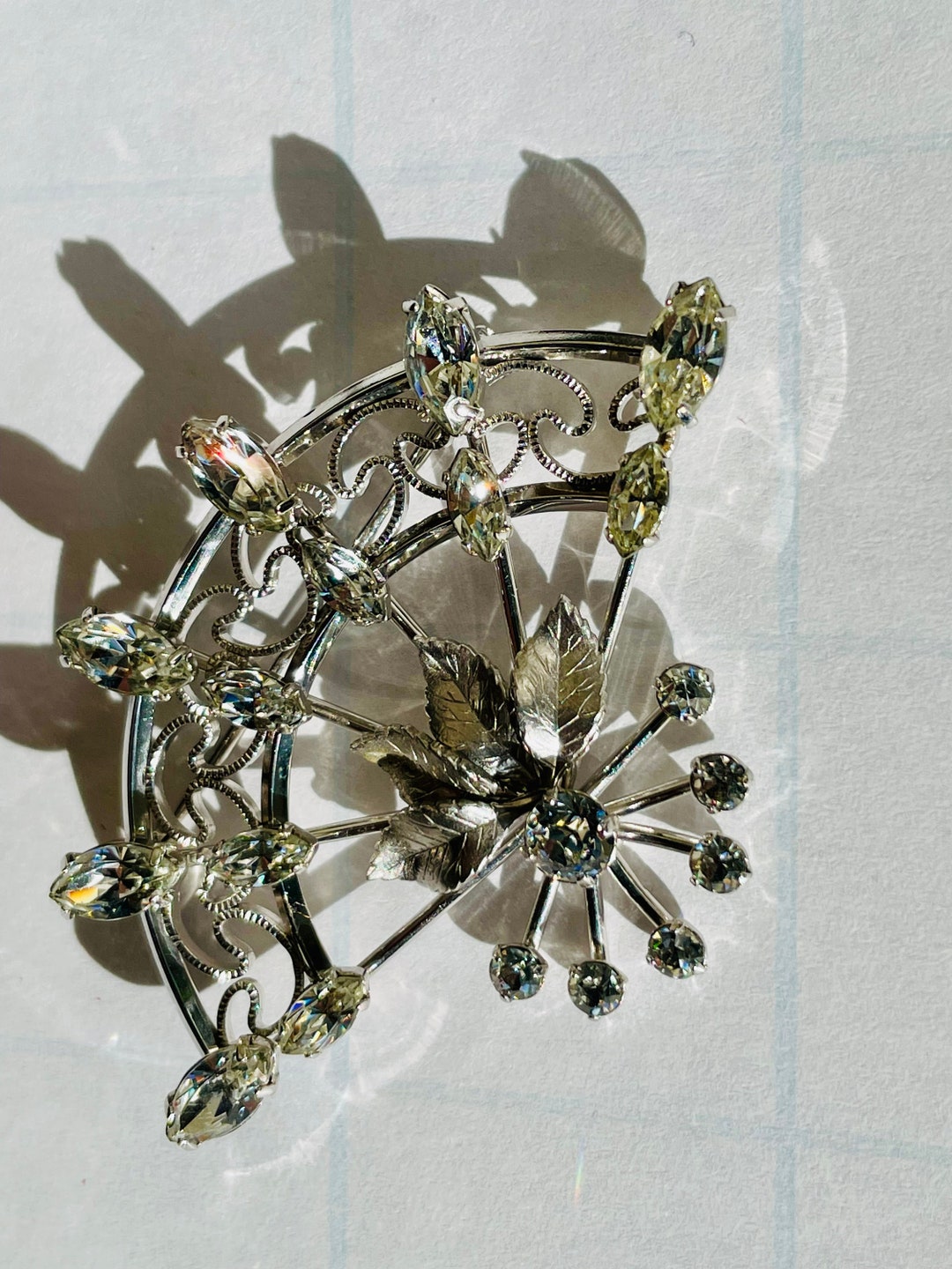 Vintage Rhinestone Pin - Etsy