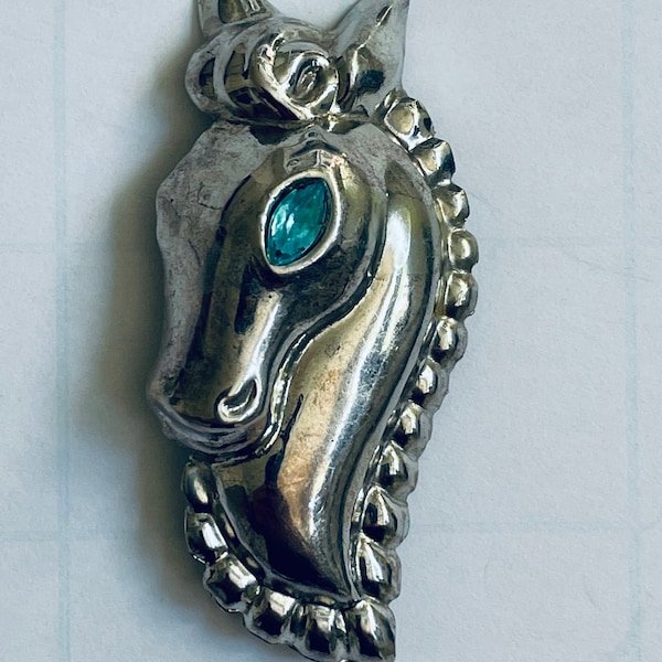 Vintage Horse Head Rhinestone Pin