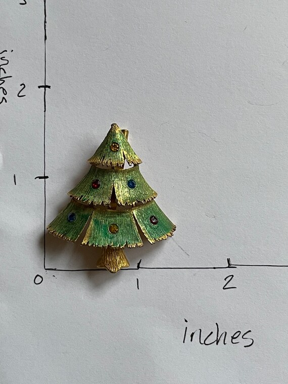 Vintage JJ Christmas Tree Pin - image 2