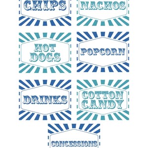 CARNIVAL FOOD &amp; GAME Printable Signs, County Fair Birthday, State Fair ...