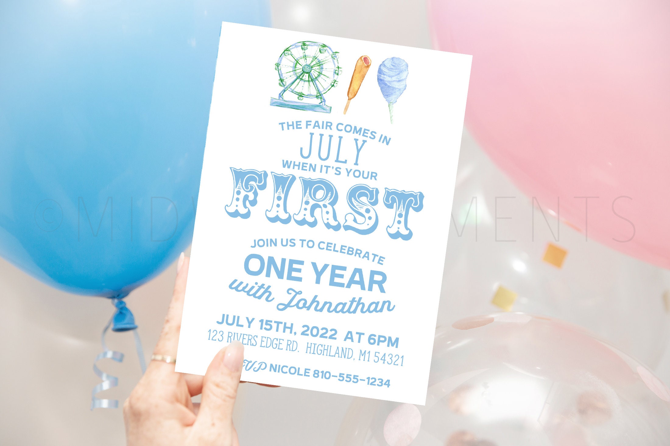COUNTY FAIR BIRTHDAY Invitation, Printable, Invitation, State Fair ...