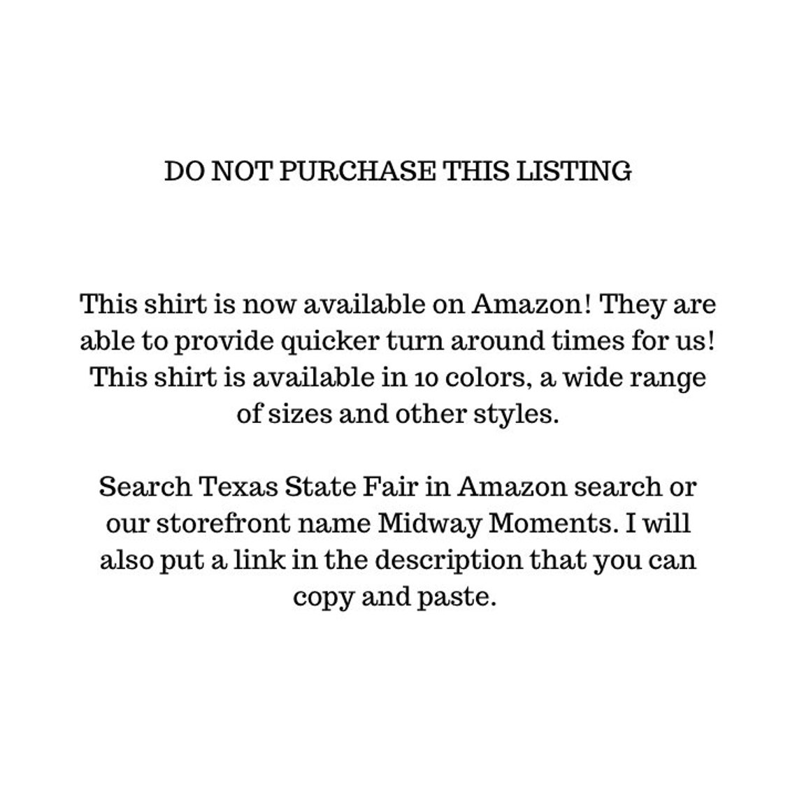 Texas State Fair DO NOT PURCHASE This Listing, State Fair Vibes, Dallas