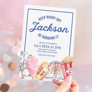 COUNTY FAIR EDITABLE Canva Invitation, County Fair Theme Party, Fair Theme Birthday, Canva Template, Customizable Invitation