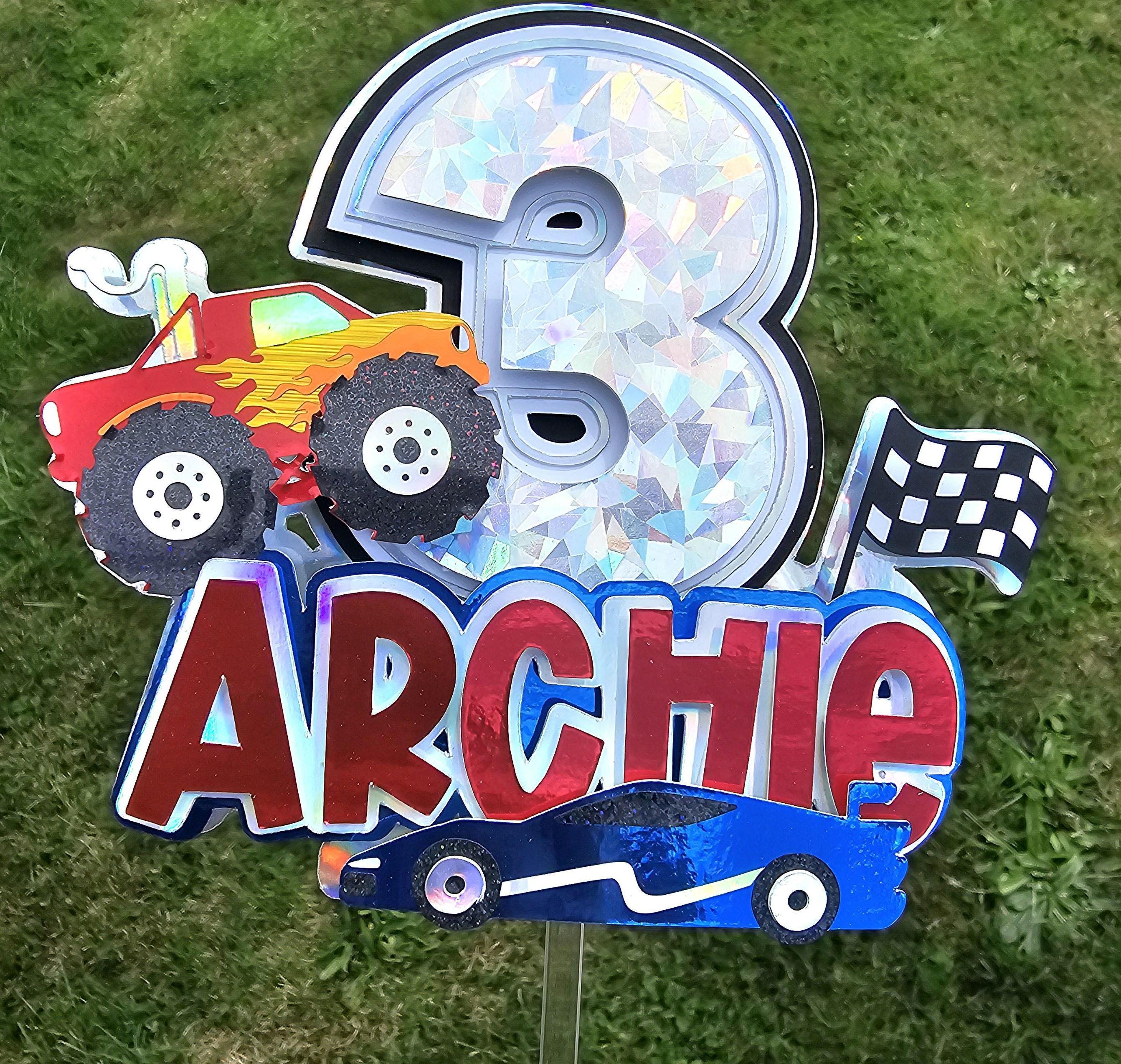 Monster truck car cake topper | personalised cake topper | bespoke cake topper | cake sign