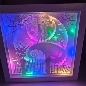Nightmare before christmas Shadow box / light box | Jack Skellington | birthday gift | halloween gift | version 1