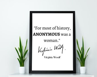 Virginia Woolf Zitat, Virginia Woolf Kunst, berühmter Autor, Zitat Druck Poster, inspirierende Wandkunst, inspirierendes Zitat, Wohnkultur, Geschenk