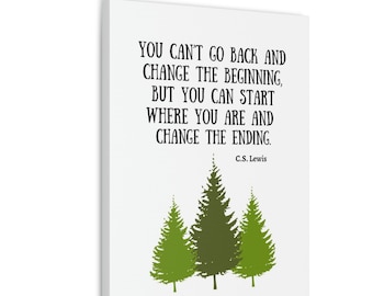 CS Lewis Quote, CS Lewis Wall Art, You Can't Go Back, Quote Print Poster, Canvas Inspirational Wall Art, Inspired Quote, Home Decor, Gift