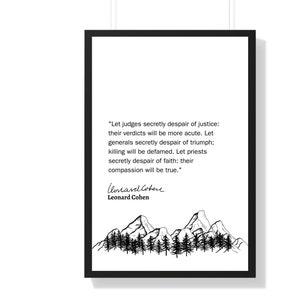 Citation de Leonard Cohen, Leonard Cohen Wall Art, affiche d'impression de citation, estampes littéraires, inspiration Wall Art, Home Decor, cadeau