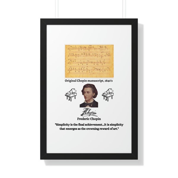 Frederic Chopin Quote, Chopin Wall, Print Poster, Genius Composer, Inspirational Wall Art, Canvas, Inspirational Quote, Home Decor, Gift