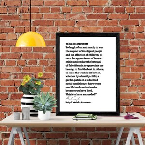 Ralph Waldo Emerson Quote, Emerson Wall Art, What is success, Quote Print Poster, Inspirational Wall Art, Inspired Quote, Home Decor, Gift image 10