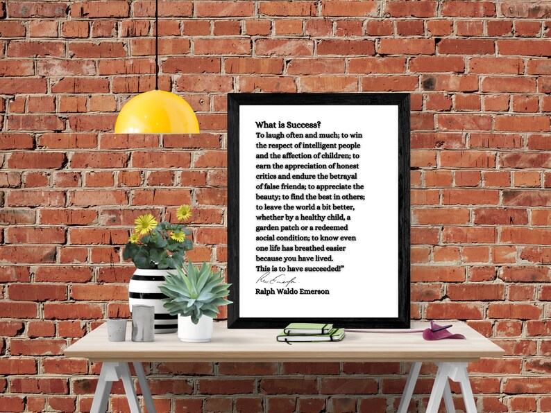 Ralph Waldo Emerson Quote, Emerson Wall Art, What is success, Quote Print Poster, Inspirational Wall Art, Inspired Quote, Home Decor, Gift image 10