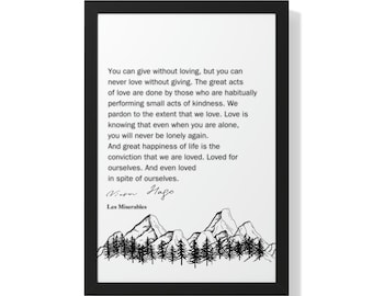 Victor Hugo Quote, Victor Hugo Wall Art, Quote Print Poster, Literary Prints, Inspirational Wall Art, Inspirational Quote, Home Decor, Gift