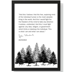 John Steinbeck Quote, Steinbeck Wall Art, Quote Print Poster, East of Eden, Literary Prints, Inspirational Wall Art, Home Decor, Gift
