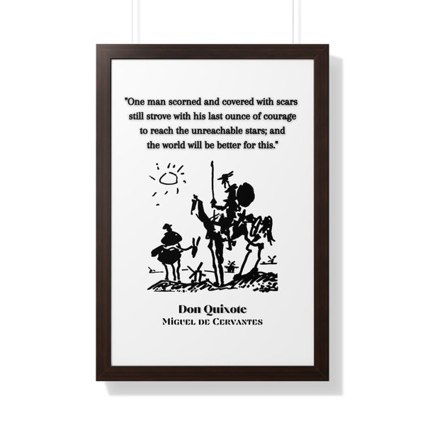 DON QUIXOTE Quote, Don Quixote Wall Art, Michael de Cervantes, Quote Print Poster, Inspirational Wall Art, Inspired Quote, Home Decor, Gift