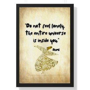 RUMI Zitat, RUMI Wandkunst, Das Universum ist in dir, Zitat Poster, literarischer Druck, RUMI Dichter, Inspirierende Wandkunst, Wohnkultur, Geschenk