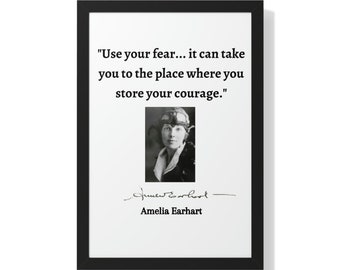 Amelia Earhart Quote, A. Earhart Wall Art,  Woman Aviator Pioneer, Quote Poster, Inspirational Wall Art, Canvas Wrap, Home Decor, Gift