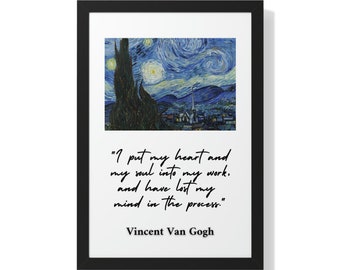 Van Gogh Quote, Van Gogh Wall Art ,I Put My Heart And My Soul , Starry Night, Quote Print Poster, Inspirational Art, Home Decor, Gift