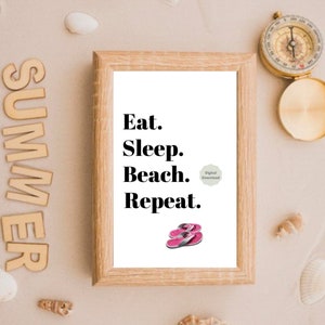 Strand Repeat, Digitale Kunst aan de Muur, Afdrukbare Kunst aan de Muur, Digitale Kunst, Cadeau, Digitale Prints, Instant Download, Poster, Wall Art, Brainy Quote