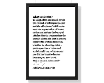 Ralph Waldo Emerson Quote, Emerson Wall Art, What is success, Quote Print Poster, Inspirational Wall Art, Inspired Quote, Home Decor, Gift