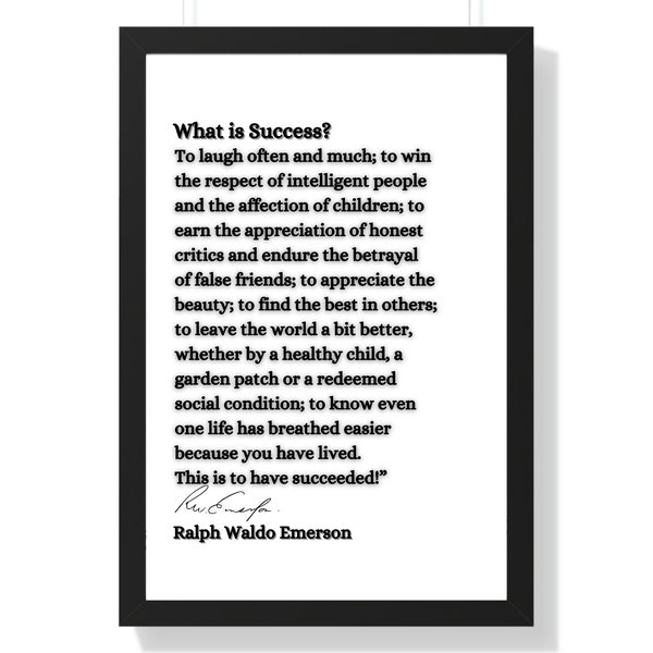 Ralph Waldo Emerson Quote, Emerson Wall Art, What is success, Quote Print Poster, Inspirational Wall Art, Inspired Quote, Home Decor, Gift