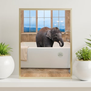Elefant in badewanne, digitale Wandkunst, druckbare Wandkunst, Brainy Zitat, Geschenk, Digitaldrucke, Sofort Download, Poster, Wandkunst, Druck