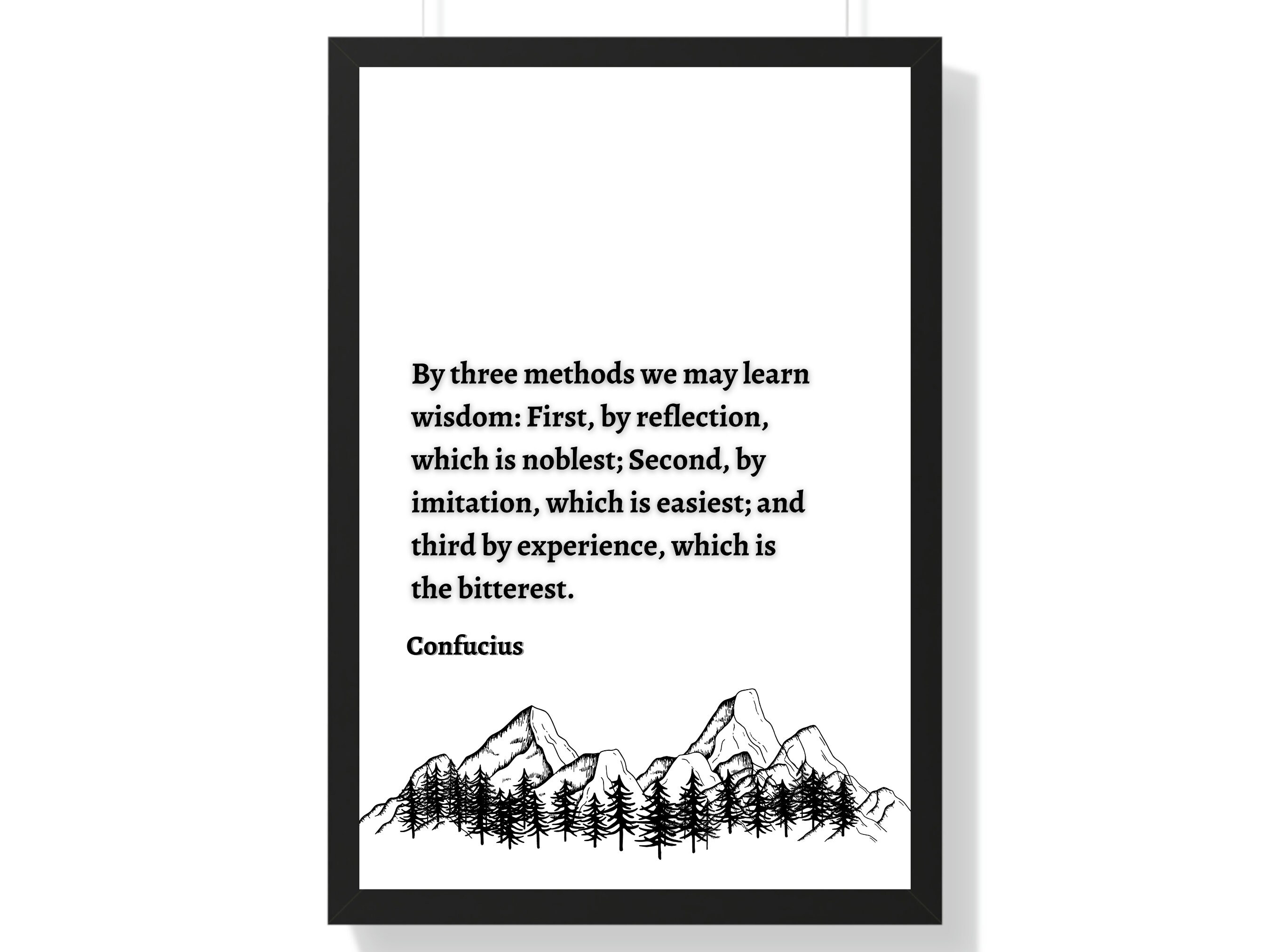 Estampe Citation Confucius - « Nous Avons Deux Vies » - Print Mural Non Encadré - Style Minimaliste
