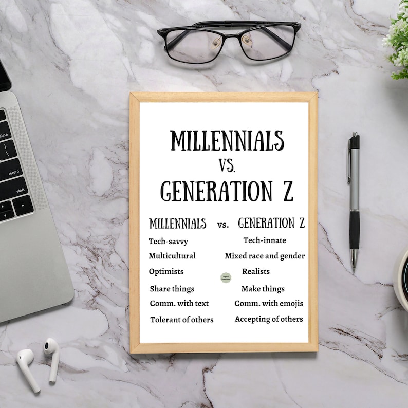 Beautiful Millennials Vs Gen Z Scene Digital Art Beautiful Millennials Vs Gen Z Scene Digital Art