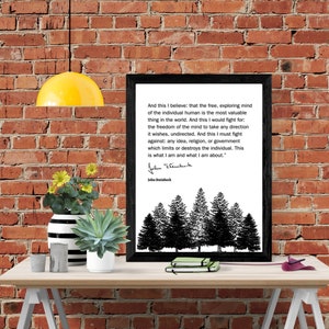 John Steinbeck Quote, Steinbeck Art, East of Eden, Quote Poster, Literary Print, Inspirational Wall Art, Freedom quote, Home Decor, Gift