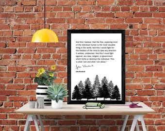 John Steinbeck Quote, Steinbeck Art, East of Eden, Quote Poster, Literary Print, Inspirational Wall Art, Freedom quote, Home Decor, Gift