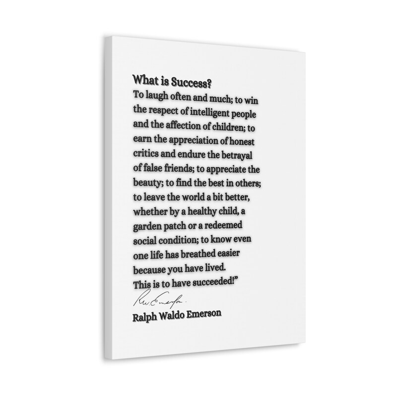 Ralph Waldo Emerson Quote, Emerson Wall Art, What is success, Quote Print Poster, Inspirational Wall Art, Inspired Quote, Home Decor, Gift image 6