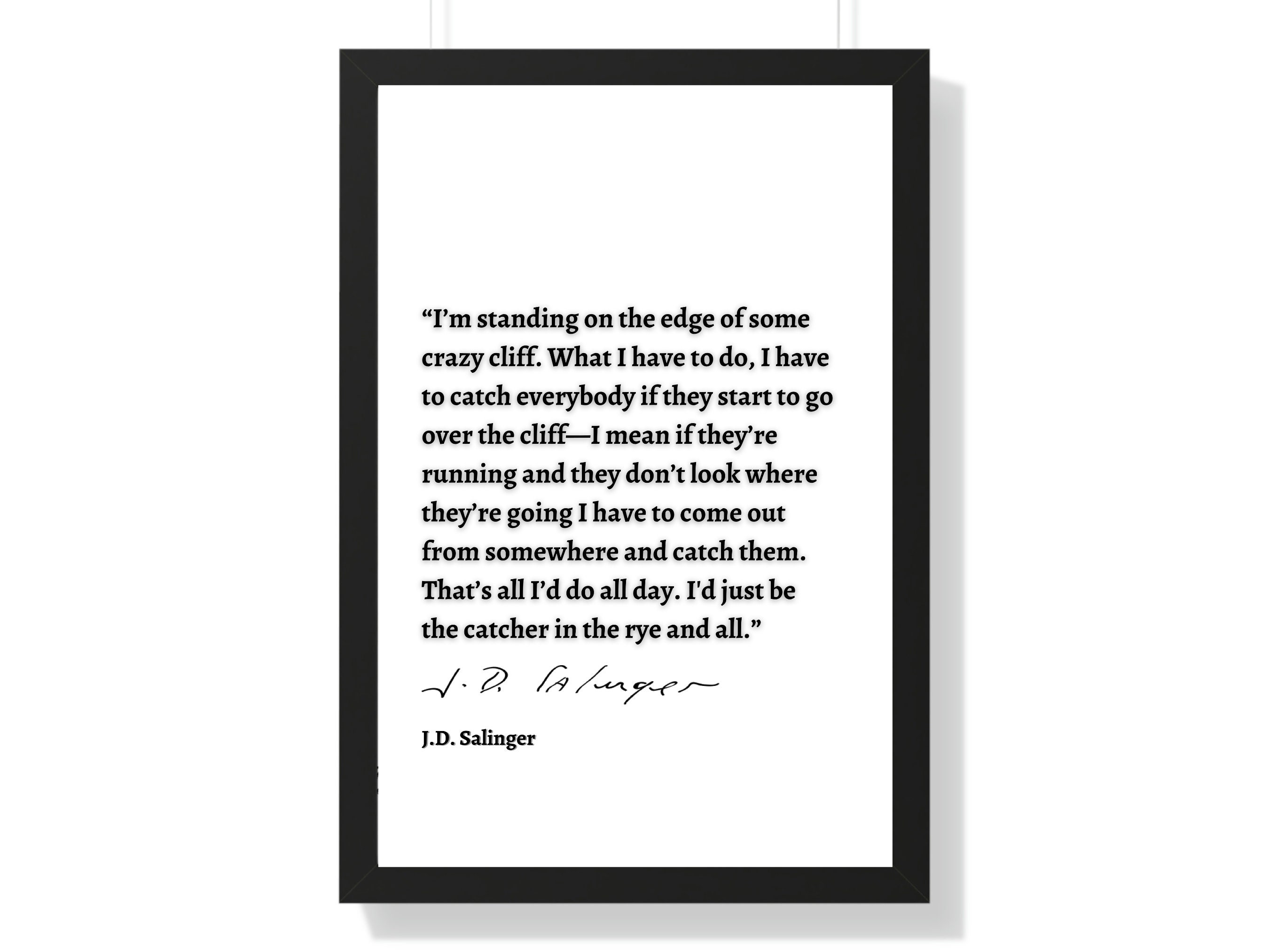 J.D. Salinger Quote, Salinger Wall Art, Quote Poster, Literary Print ...