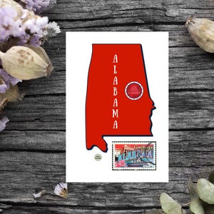 Kaart van ALABAMA. Digitale kunst aan de muur, afdrukbare kunst aan de muur, wandkleden, digitale kunst, geschenk, digitale prints, instant download, citaten over het leven