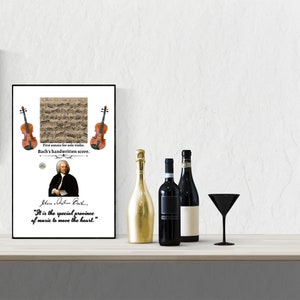 Johann Sebastian Bach. Handwritten score. Digital Wall Art, Printable Wall Art, Digital Art, Gift, Digital Prints, Quotes About Life