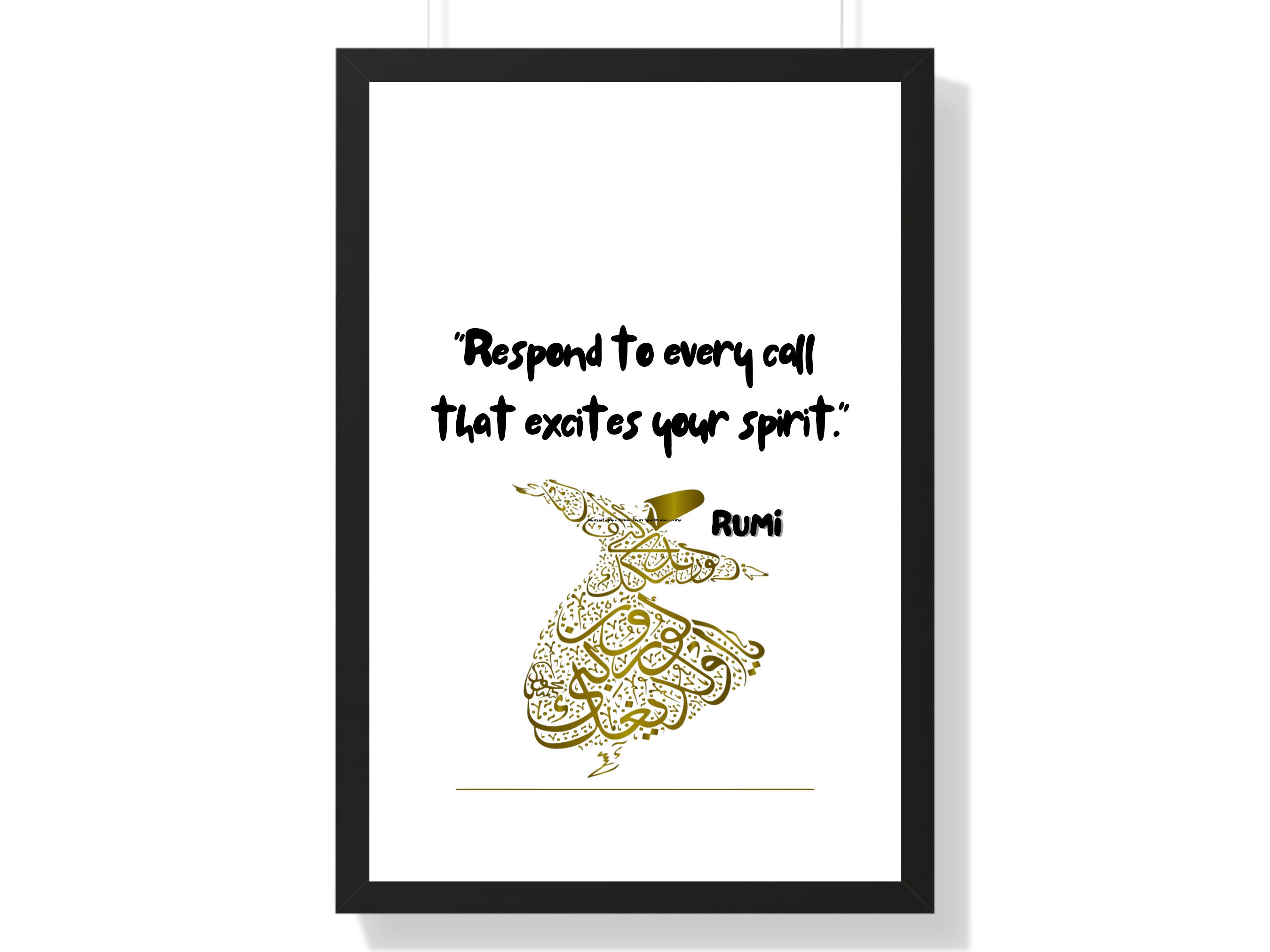 RUMI 12 Quote, RUMI 12 Wall Art, Quote Poster, Literary Print, respond