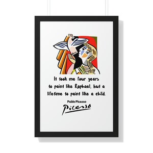 Picasso Quote, Picasso Wall Art, It Took Me Four Years, Quote Print Poster, Inspirational Wall Art, Canvas Quote, Home Decor, Gift