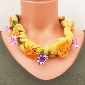 Collier en coton détaillé en dentelle turque Oya Oya faite à la main / Style Boho unique / Grand cadeau pour femme / Choker en dentelle / Collier yéménite