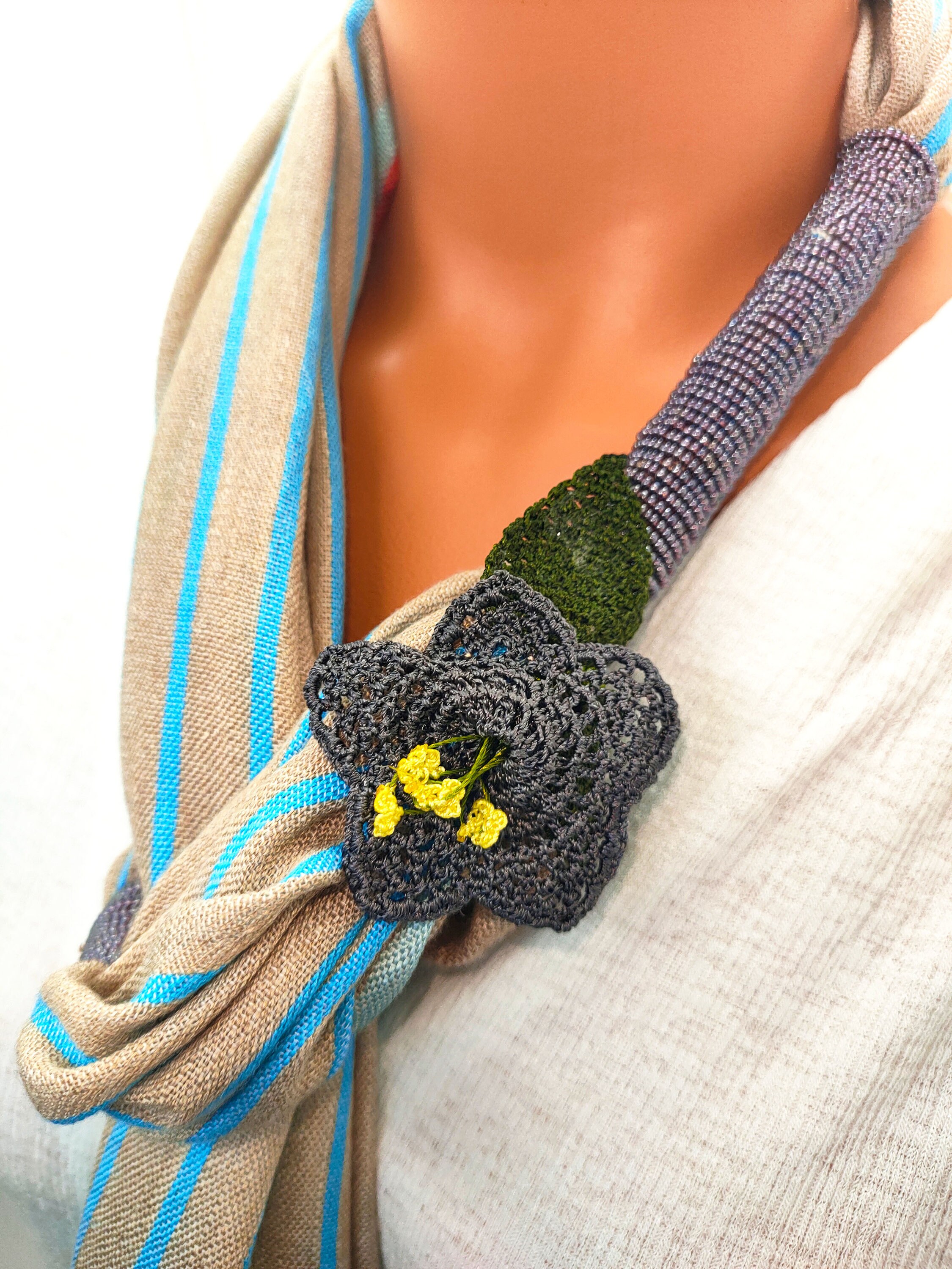 Handwoven Turkish Buldan Silk Coton Fabric Crochet Flower - Etsy
