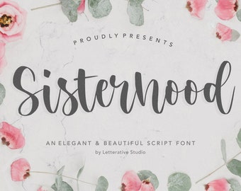 Calligraphy Font, Font for Cricut, Script Font, Wedding Font, Cricut Font, Canva Fonts, Procreate Fonts, SVG fonts - Sisterhood Fonts