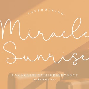 Calligraphy Font, Font for Cricut, Script Font, Wedding Font, Cricut Font, Canva Fonts, Procreate Fonts, SVG fonts - Miracle Sunrise Fonts
