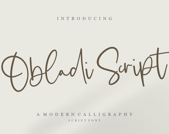 Kalligraphie Schriftart, Schriftart für Cricut, Script Font, Wedding Font, Cricut Font, Canva Fonts, Procreate Fonts, SVG Fonts - Obladi Script Font