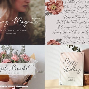 Wedding Font Font Bundle, Calligraphy Fonts, Cricut Fonts, Invitations, Procreate Fonts, Crafting Fonts, Canva Fonts, Commercial Use, SVG image 6