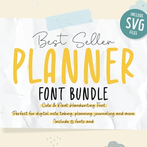 Paquete de fuentes de planificador, fuentes Goodnotes, fuentes de diario, fuentes manuscritas, fuentes para tomar notas digitales, fuentes Procreate, fuentes Canva, fuentes para iPad