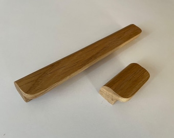 Modern  Wood Cabinet Handles - White Painted Accents