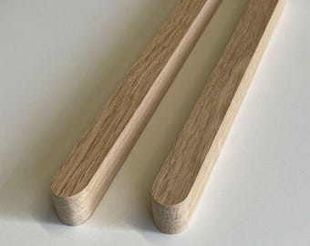 Raw Oak Wood Cabinet Handles - Modern Drawer Pulls