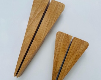 Modern  T Wood Cabinet Handles - White Painted Accents